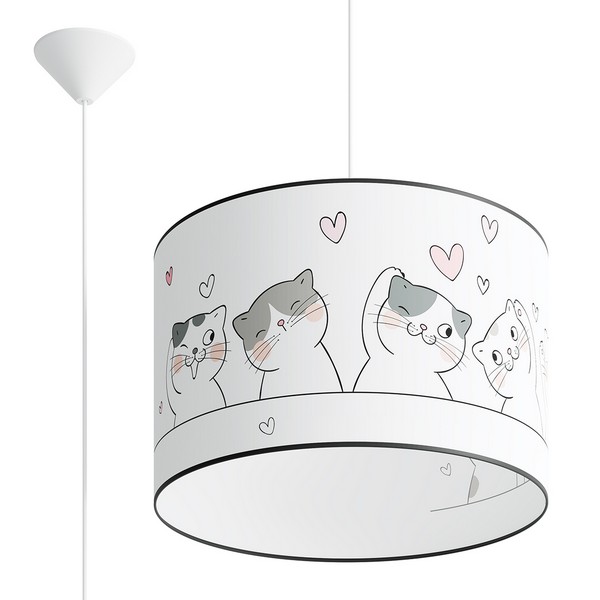 Sollux Cat 40 fehér-színes gyerek függesztett lámpa (SOL-SL.1419) E27 1 izzós IP20 Sollux Cat 40 fehér-színes gyerek függesztett lámpa (SOL-SL.1419) E27 1 izzós IP20