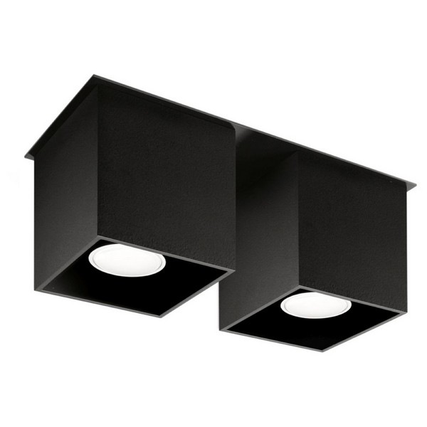 Sollux Quad 2 fekete mennyezeti lámpa (SOL-SL.0063) GU10 2 izzós IP20