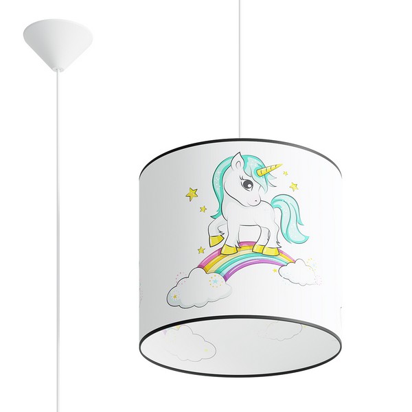 Sollux Unicorn 30 fehér-színes gyerek függesztett lámpa (SOL-SL.1412) E27 1 izzós IP20 Sollux Unicorn 30 fehér-színes gyerek függesztett lámpa (SOL-SL.1412) E27 1 izzós IP20