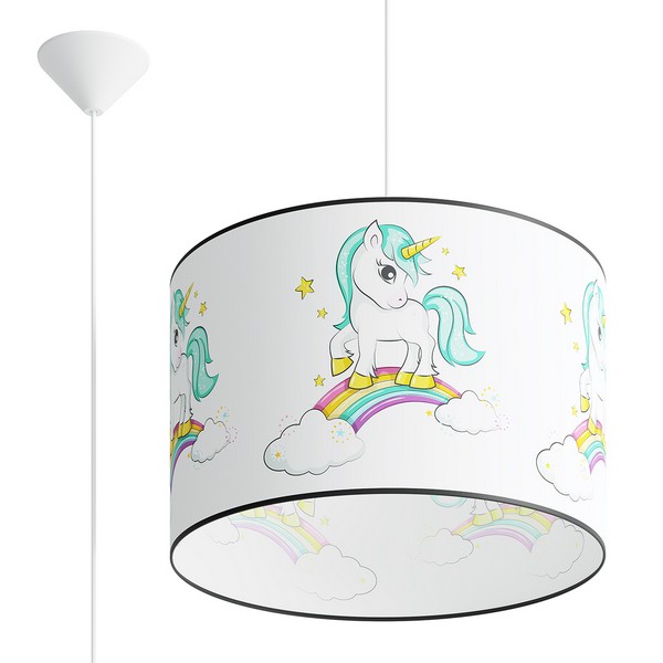 Sollux Unicorn 40 fehér-színes gyerek függesztett lámpa (SOL-SL.1413) E27 1 izzós IP20 Sollux Unicorn 40 fehér-színes gyerek függesztett lámpa (SOL-SL.1413) E27 1 izzós IP20