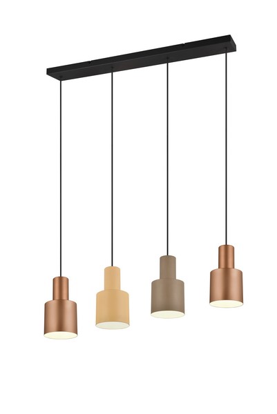 Trio Agudo barna-fekete függesztett lámpa (TRI-319400417) E27 4 izzós IP20
