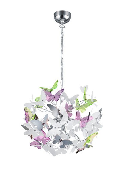 Trio Butterfly színes-fehér gyerek függesztett lámpa (TRI-R30214017) G9 4 izzós IP20