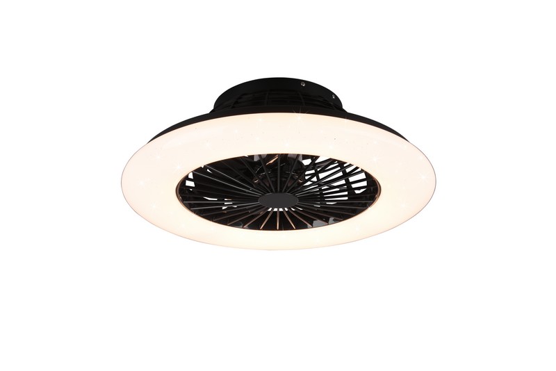 Trio Stralsund fekete LED mennyezeti ventilátoros lámpa (TRI-R62522132) LED 1 izzós IP20