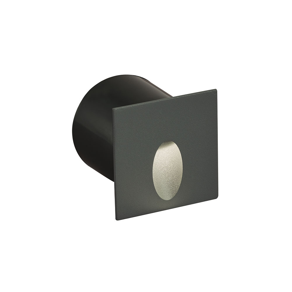 Viokef Serifos sötétszürke falba építhető LED kültéri lámpa (VIO-4261200) LED 1 izzós IP54