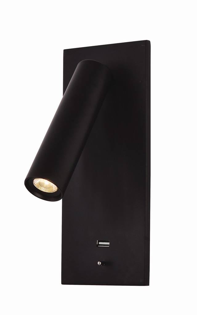 Zambelis fekete LED falikar (ZAM-H65) LED 1 izzós IP20